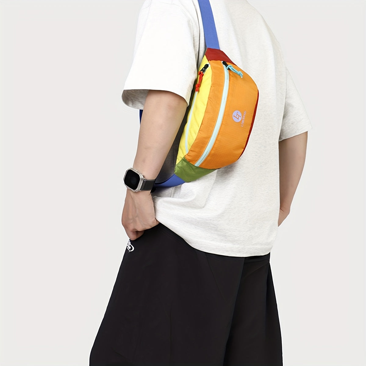 2025 New Unisex Crossbody Bag for Women & Men, Adjustable Multi-Shoulder Waist Pack with Anti-Theft Zipper, Plaid Print & Color-Block Design, Multiple Pockets - Durable Nylon for Daily Commute, Work,, Cycling (Hand Washable),