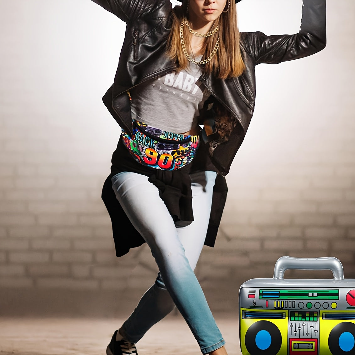 1pc 80S 90S Neon Fashion Style Belt Bag - Adjustable Waist, Durable Polyester Hip Bag with Zipper Closure, Ideal for Travel, Party, Festival, And Sport, Hip Bag|Vintage Hip Bag|Zippered Closure, Belt Bag