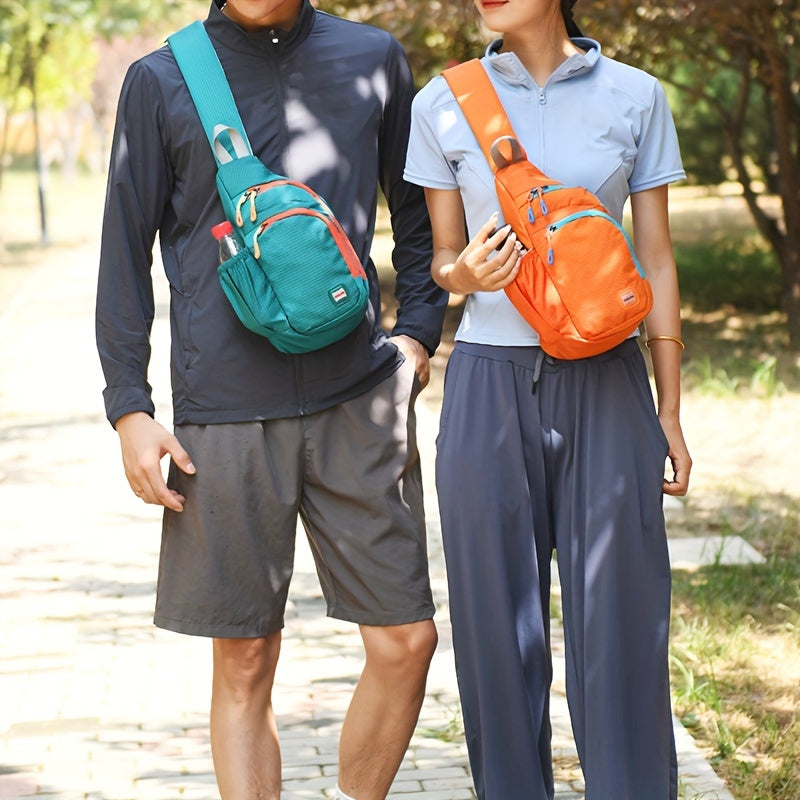 Nylon belt bag, Trendy Zipper Sling Bag with Side Pocket for Outdoor Sports