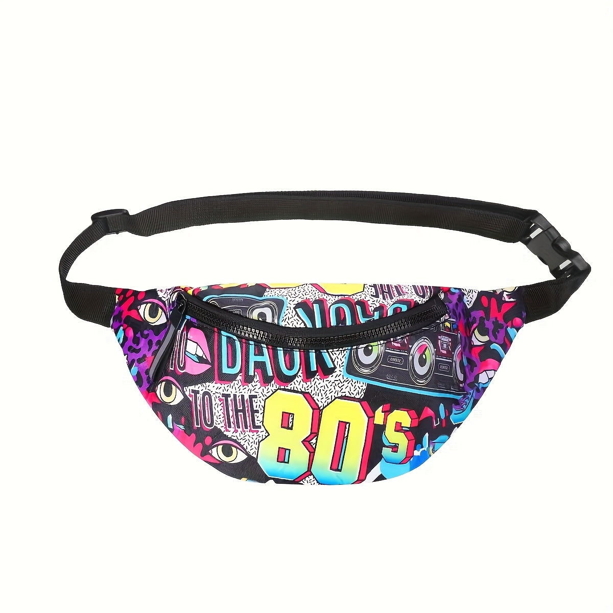 1pc 80S 90S Neon Fashion Style Belt Bag - Adjustable Waist, Durable Polyester Hip Bag with Zipper Closure, Ideal for Travel, Party, Festival, And Sport, Hip Bag|Vintage Hip Bag|Zippered Closure, Belt Bag