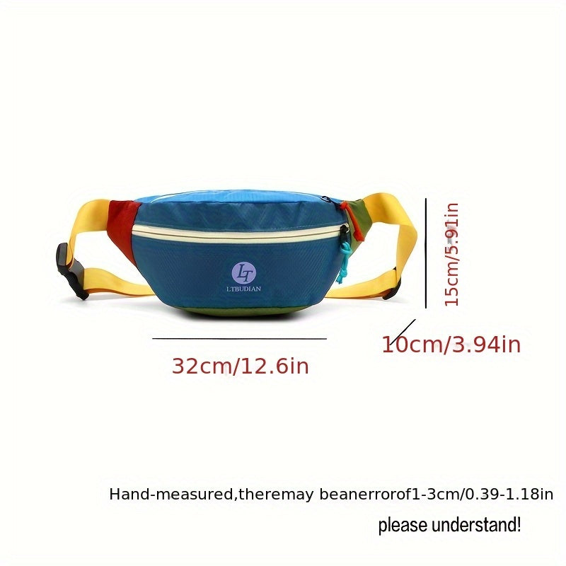 2025 New Unisex Crossbody Bag for Women & Men, Adjustable Multi-Shoulder Waist Pack with Anti-Theft Zipper, Plaid Print & Color-Block Design, Multiple Pockets - Durable Nylon for Daily Commute, Work,, Cycling (Hand Washable),