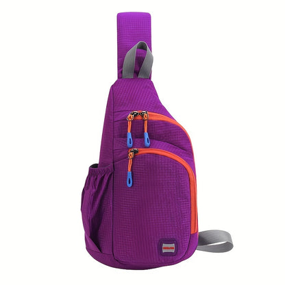 Nylon belt bag, Trendy Zipper Sling Bag with Side Pocket for Outdoor Sports