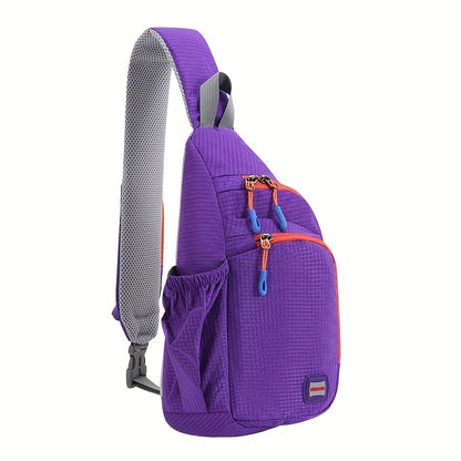 Nylon belt bag, Trendy Zipper Sling Bag with Side Pocket for Outdoor Sports