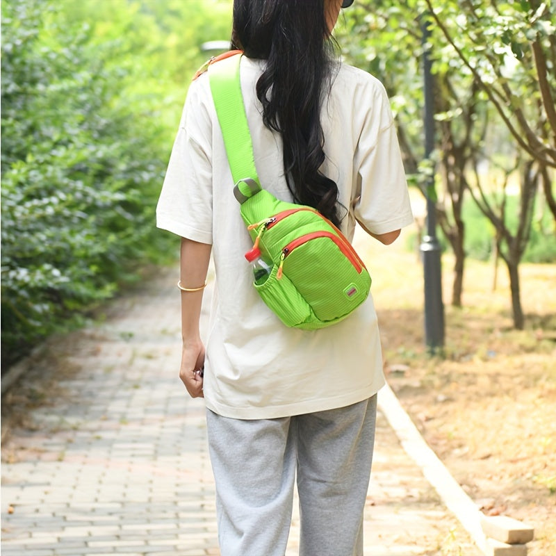Nylon belt bag, Trendy Zipper Sling Bag with Side Pocket for Outdoor Sports