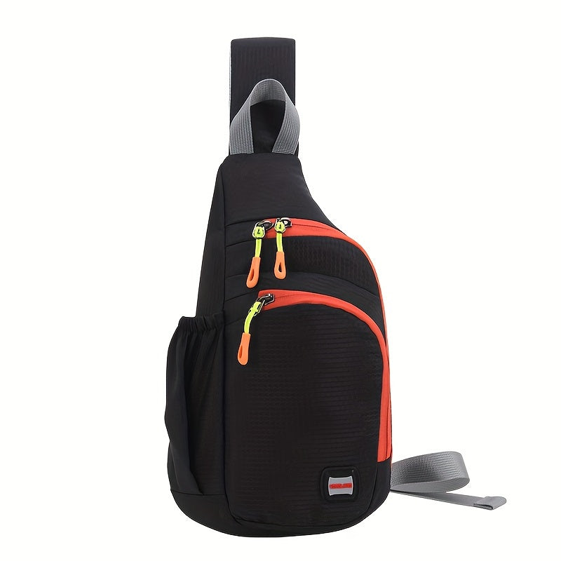 Nylon belt bag, Trendy Zipper Sling Bag with Side Pocket for Outdoor Sports