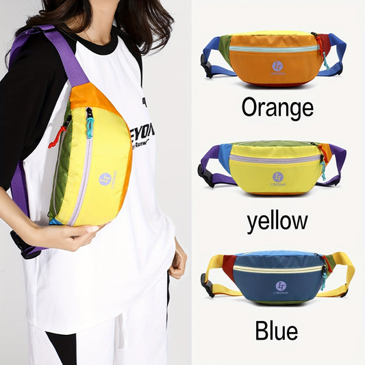 2025 New Unisex Crossbody Bag for Women & Men, Adjustable Multi-Shoulder Waist Pack with Anti-Theft Zipper, Plaid Print & Color-Block Design, Multiple Pockets - Durable Nylon for Daily Commute, Work,, Cycling (Hand Washable),