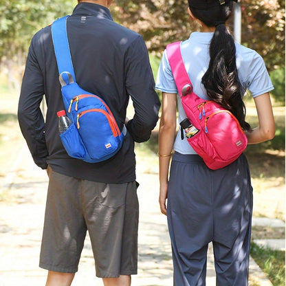 Nylon belt bag, Trendy Zipper Sling Bag with Side Pocket for Outdoor Sports