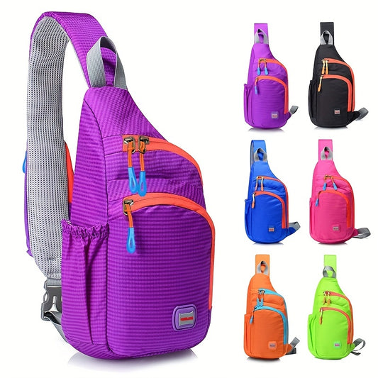 Nylon belt bag, Trendy Zipper Sling Bag with Side Pocket for Outdoor Sports