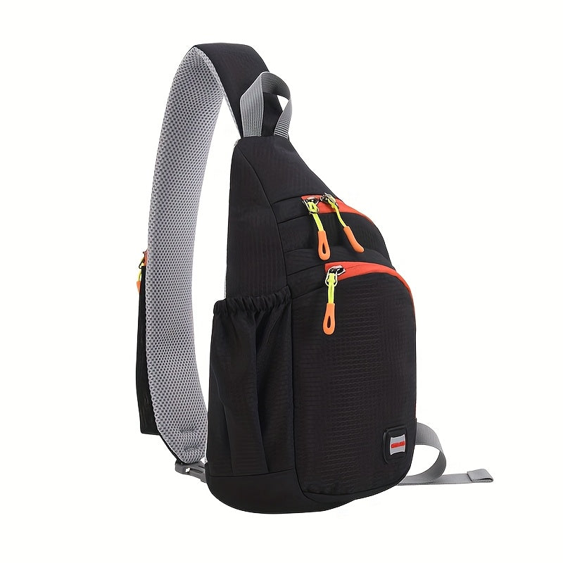 Nylon belt bag, Trendy Zipper Sling Bag with Side Pocket for Outdoor Sports
