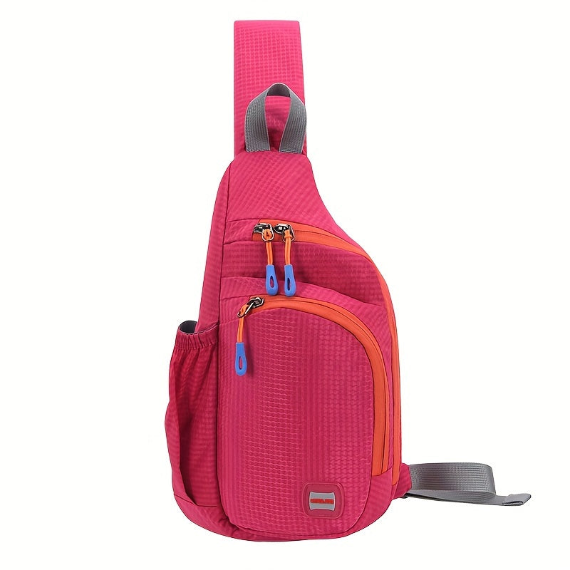 Nylon belt bag, Trendy Zipper Sling Bag with Side Pocket for Outdoor Sports