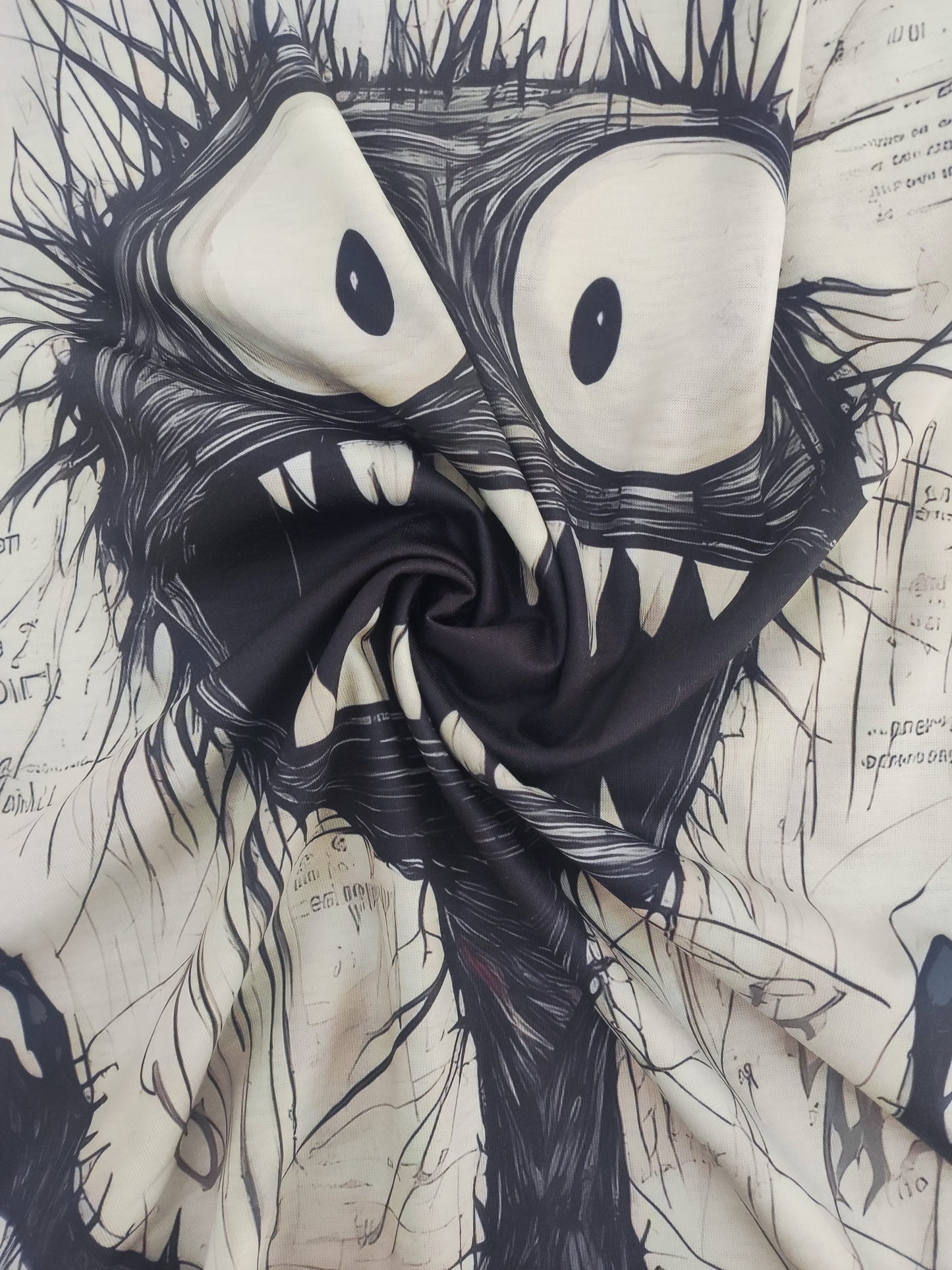 Men'S Halloween Graphic T-Shirt, Casual Crew Neck, 100% Polyester Knit, Slight Stretch, Short Sleeve, Regular Fit, Summer Outdoor Top, No Chest Pad, Daily & Casual Wear, Adult - Fashion Monster Print